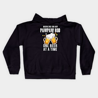 Working On My Dad Bod Funny Dad Bod T Shirt PAWPAW BOD Kids Hoodie